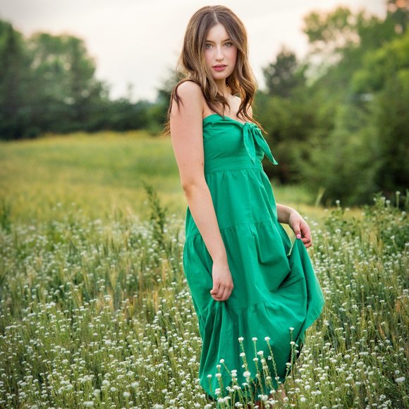 Sim & Sam Dresses & Skirts - Sim & Sam Green Tiered Maxi Dress